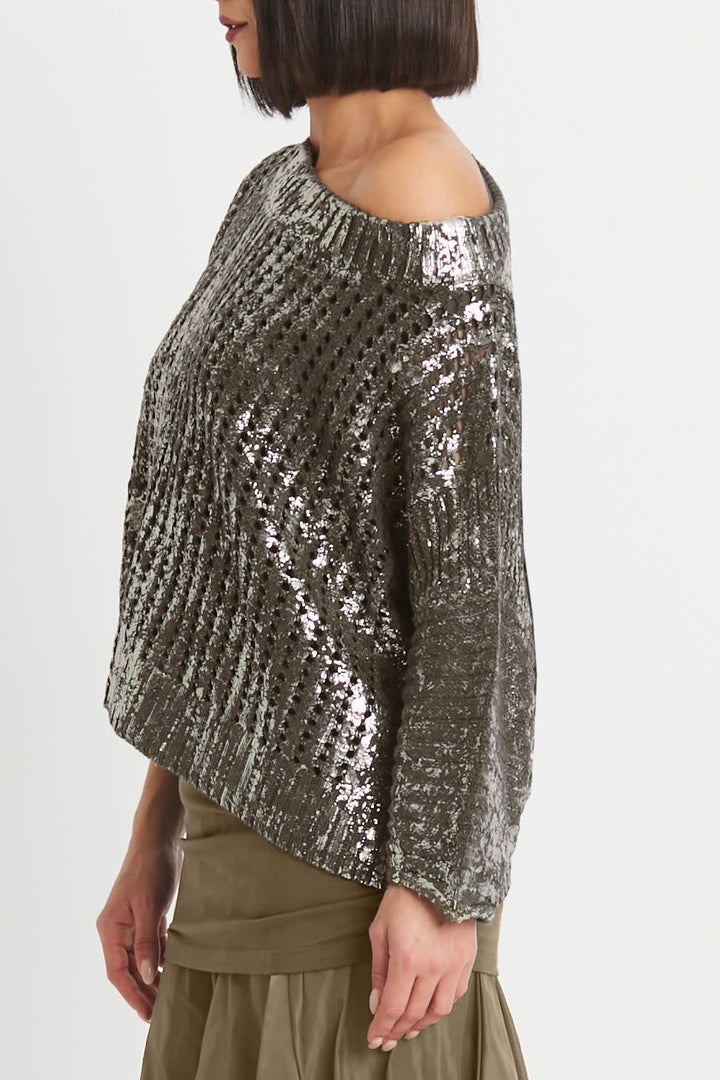 Metallic Crochet Sweater