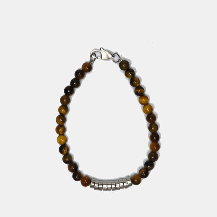 Curated Basics Tiger Eye Steel Bracelet