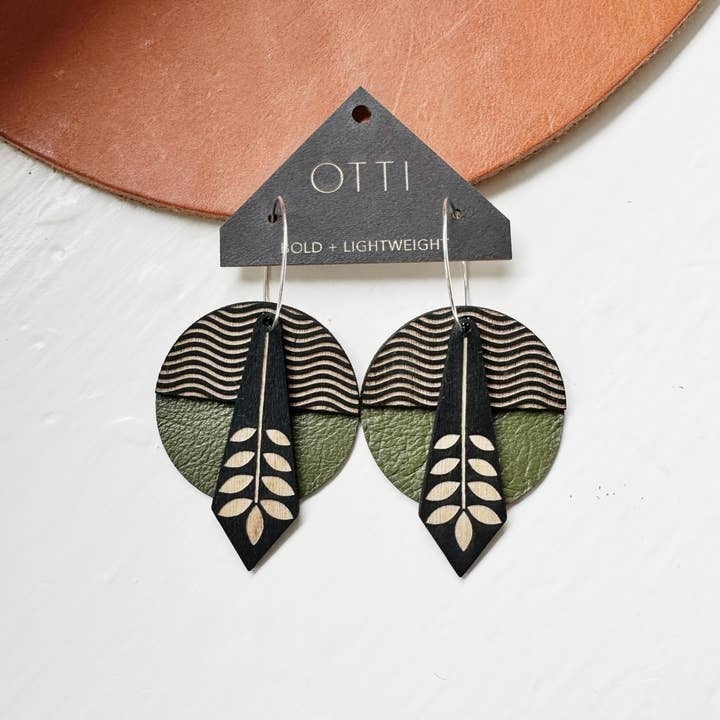 Geo Floral Waves Earrings