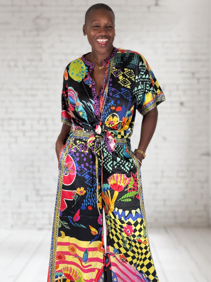 Audrey Short Sleeve Mandarin Collar Tunic