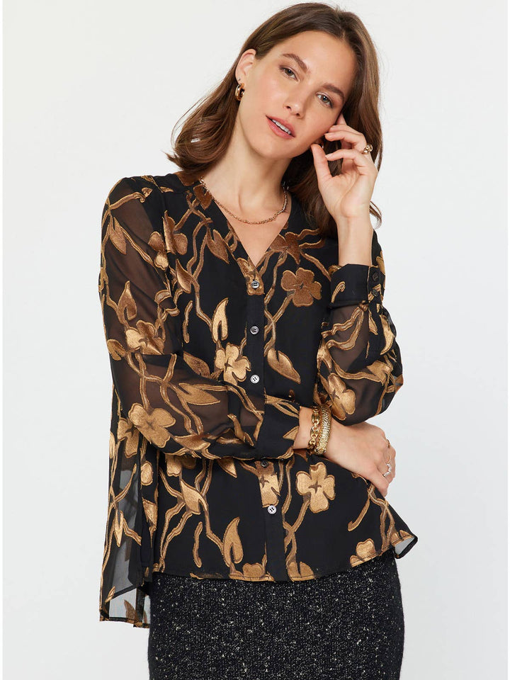 Velvet Burnout Blouse