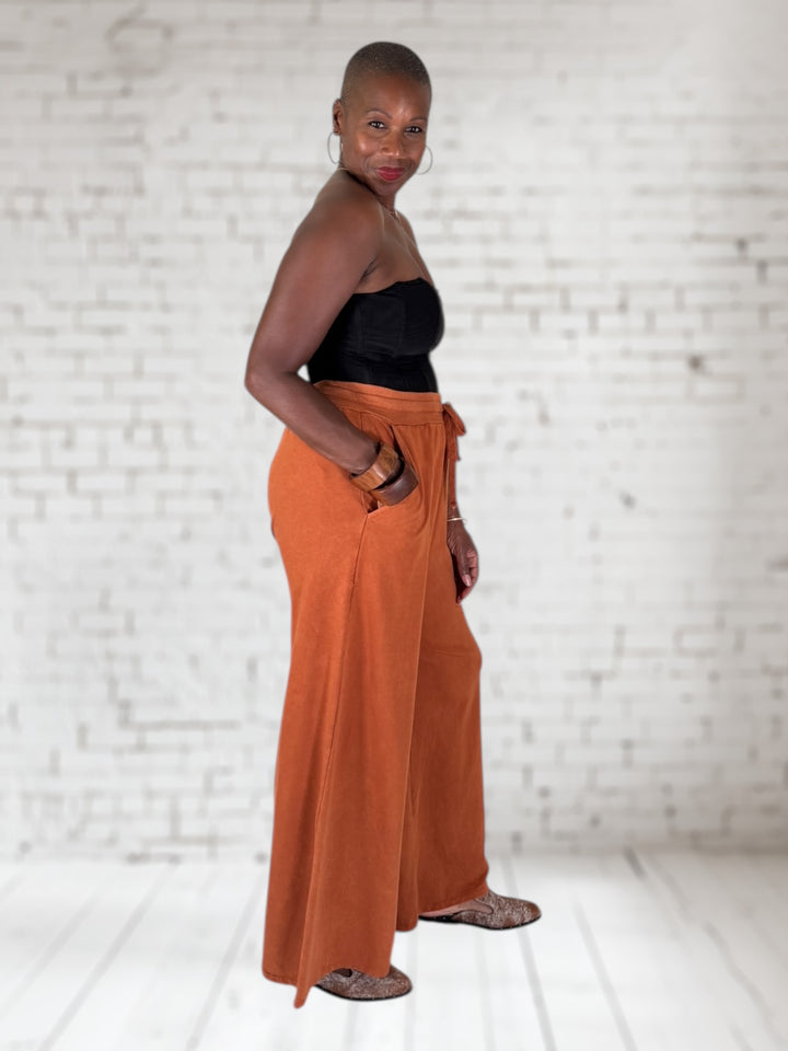 Draw String Wide Leg Pants