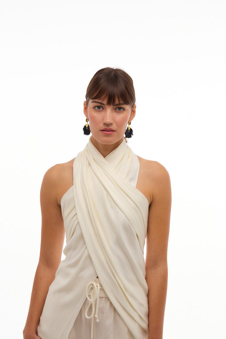 Bar Bay Bezel Drop Earring