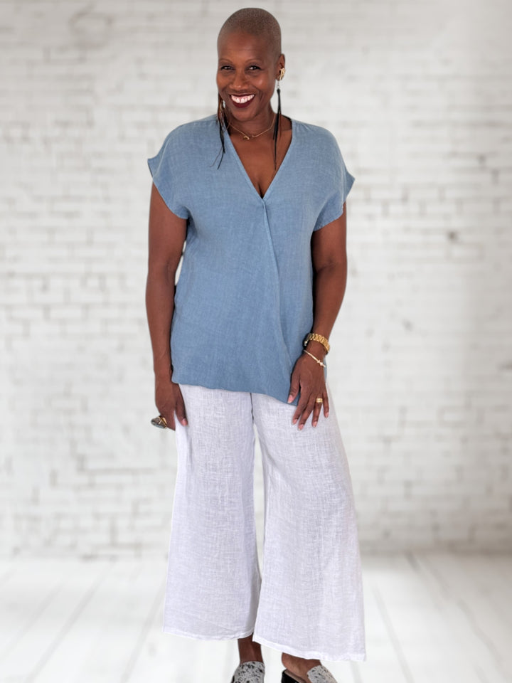 Surplice Gather Hem Top