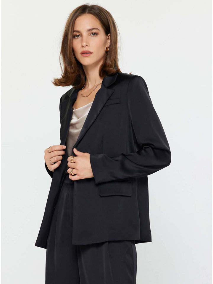 Satin Tuxedo Blazer