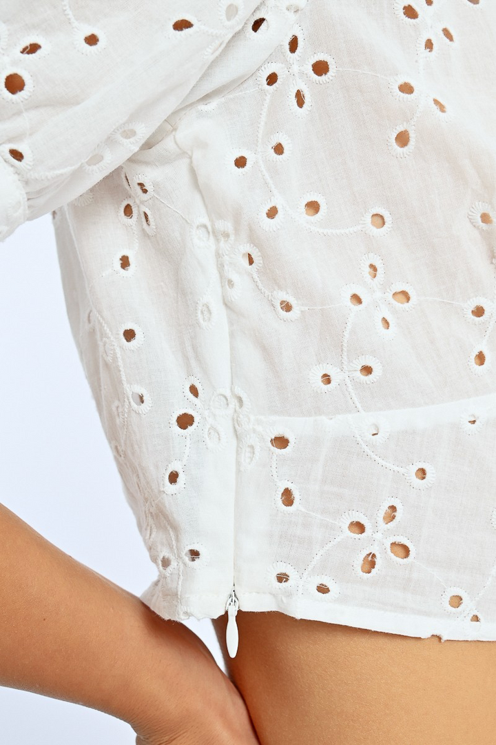 Puff Sleeve Deep V Top