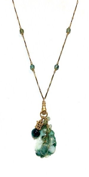 Hand Jade Cluster Necklace