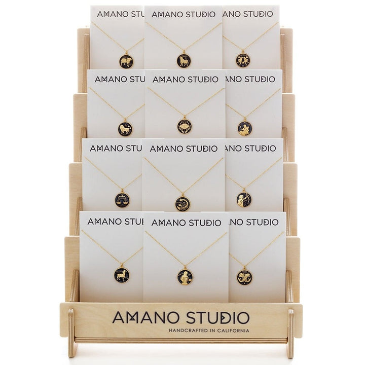 Amano Black Enamel Zodiac Necklace