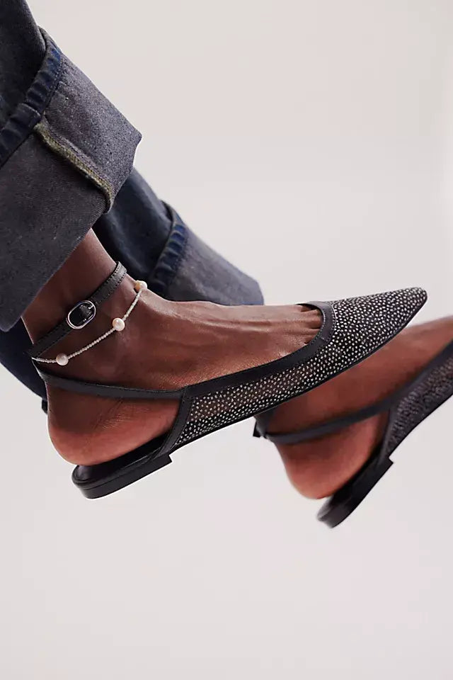 Sheer Glitter Jules Flat