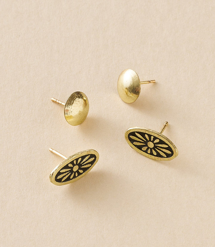 Nisha Ball Oval Studs