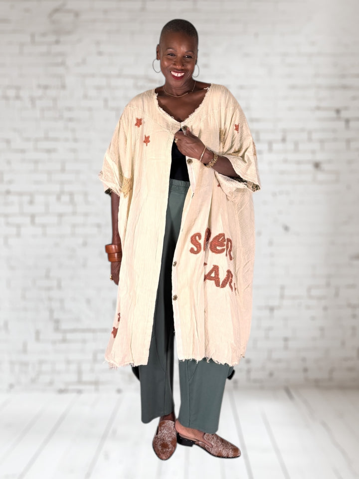 Washed Patch Oversized Duster