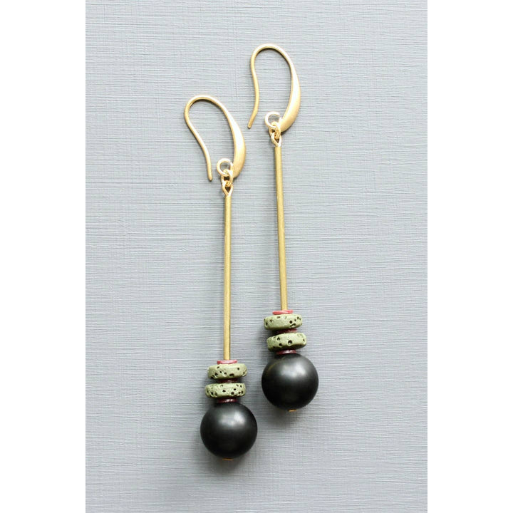 Black + Moss Geo Earrings