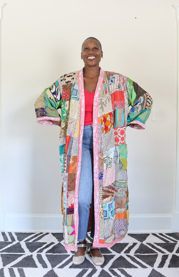 Reversible Silk Sari Patch Kimono