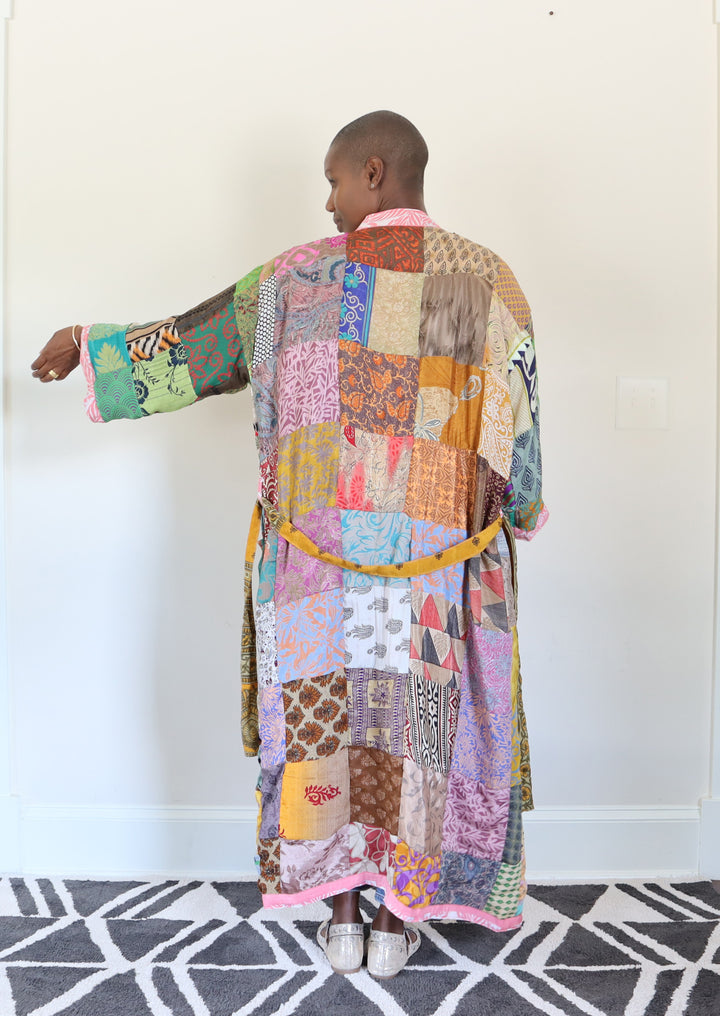 Reversible Silk Sari Patch Kimono