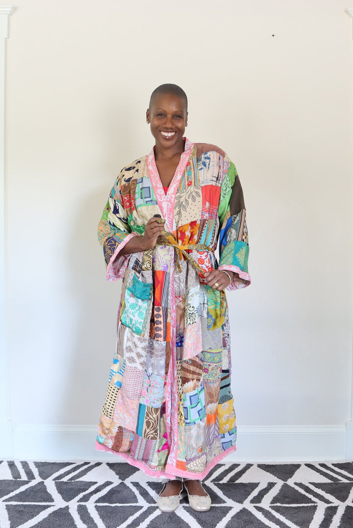 Reversible Silk Sari Patch Kimono