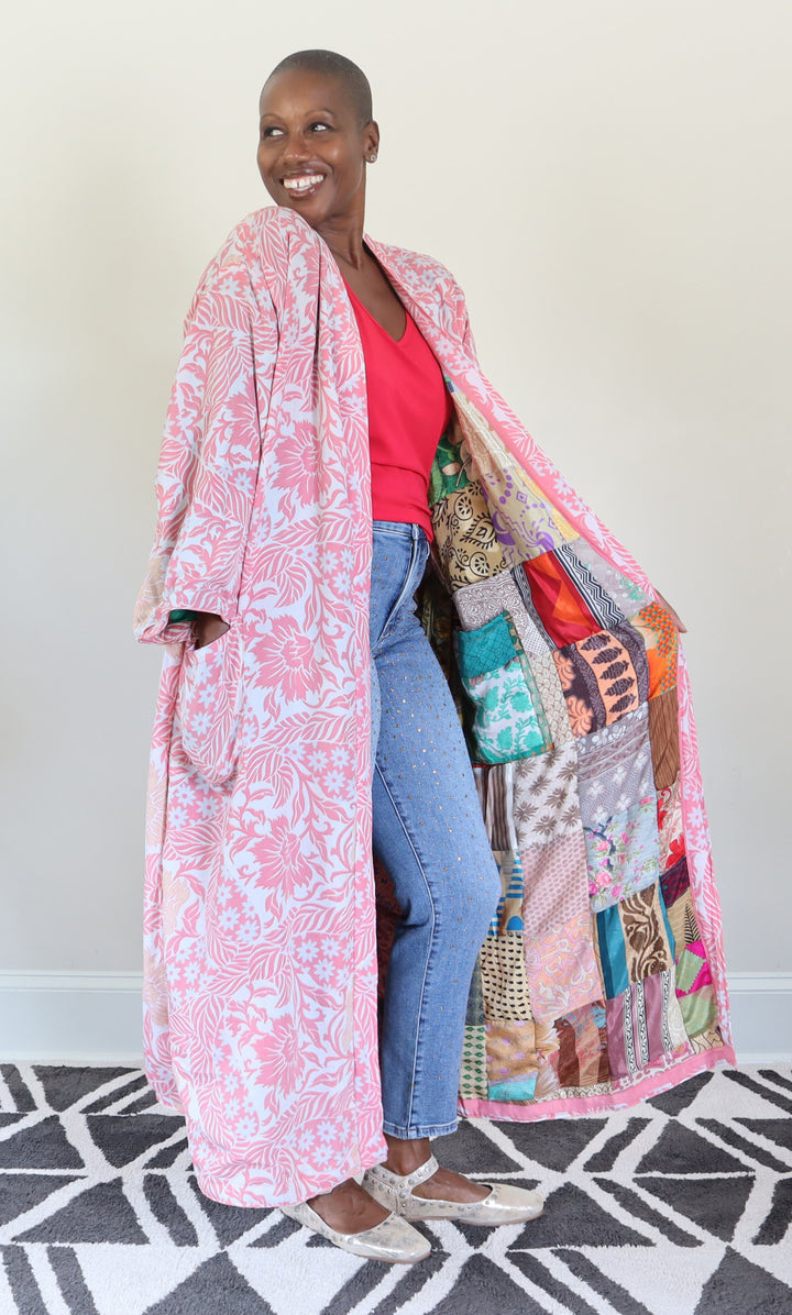 Reversible Silk Sari Patch Kimono