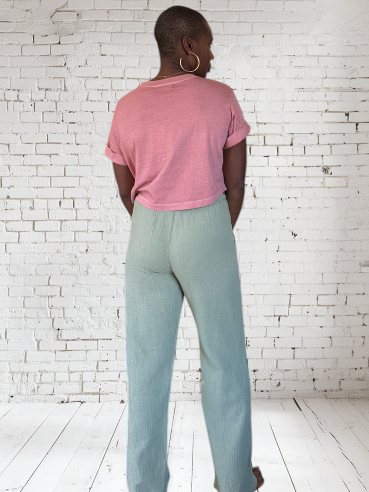 Wide Leg Pant W/Small Waistband