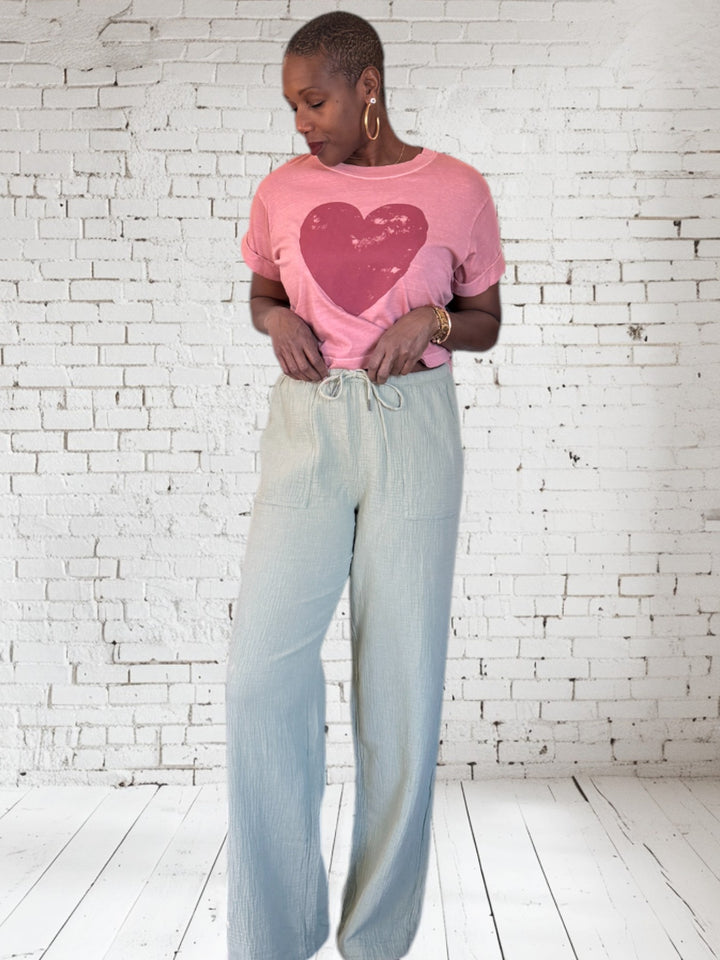 Wide Leg Pant W/Small Waistband