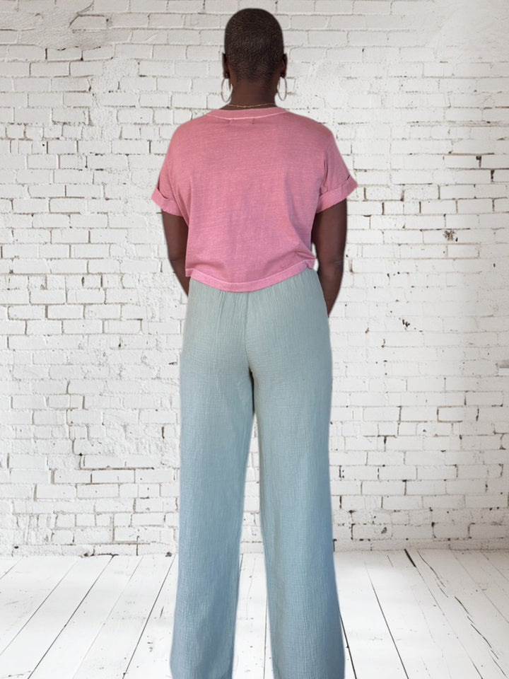 Wide Leg Pant W/Small Waistband