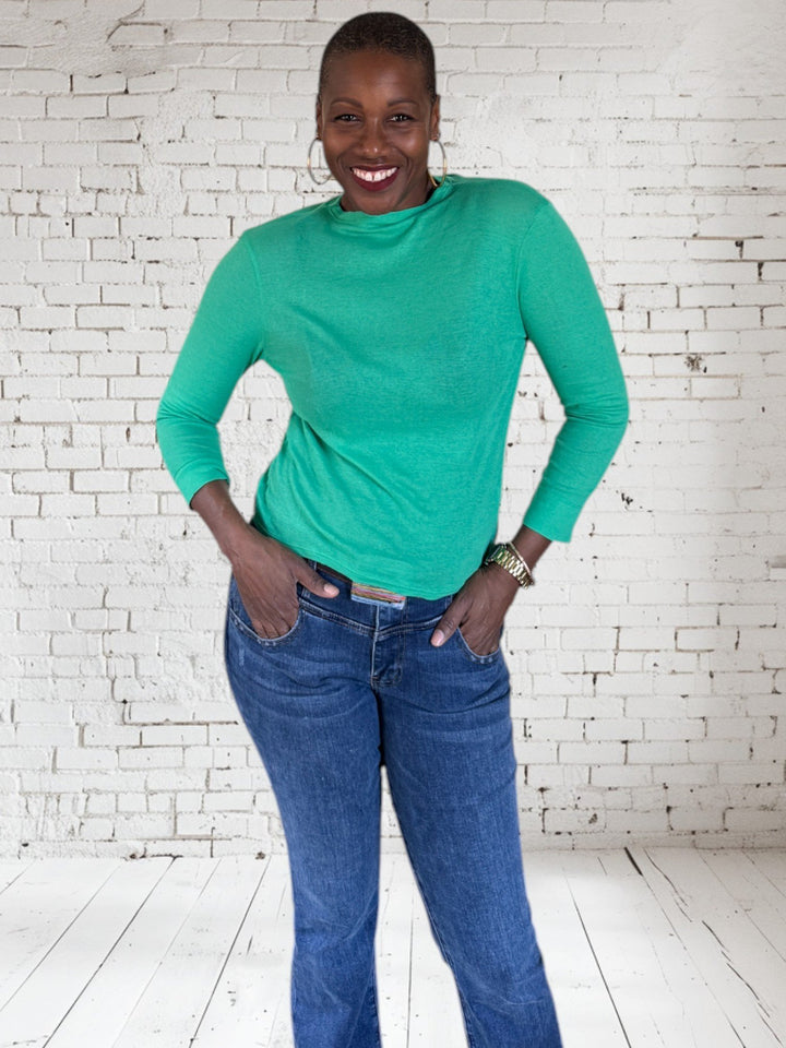 3/4 Slv Mock Turtleneck