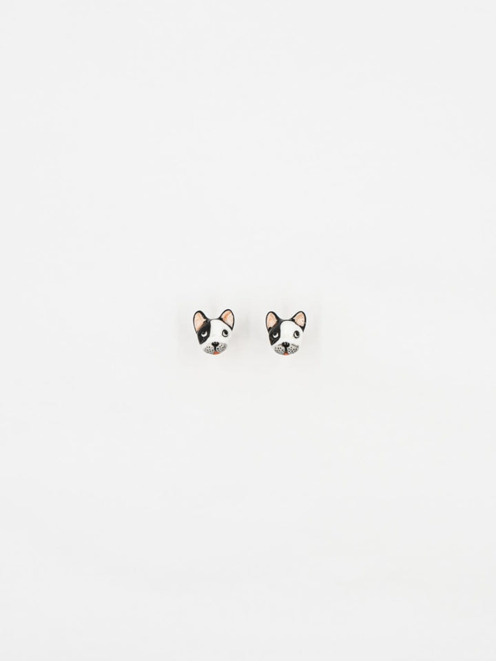 Black & White French Bulldog Studs