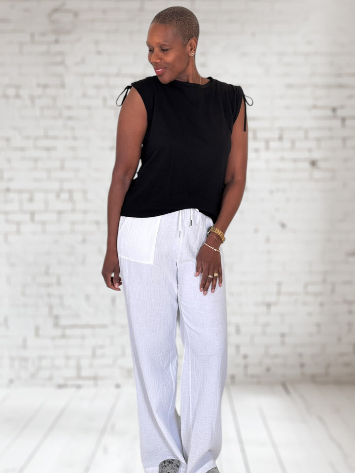 Wide Leg Pant W/Small Waistband