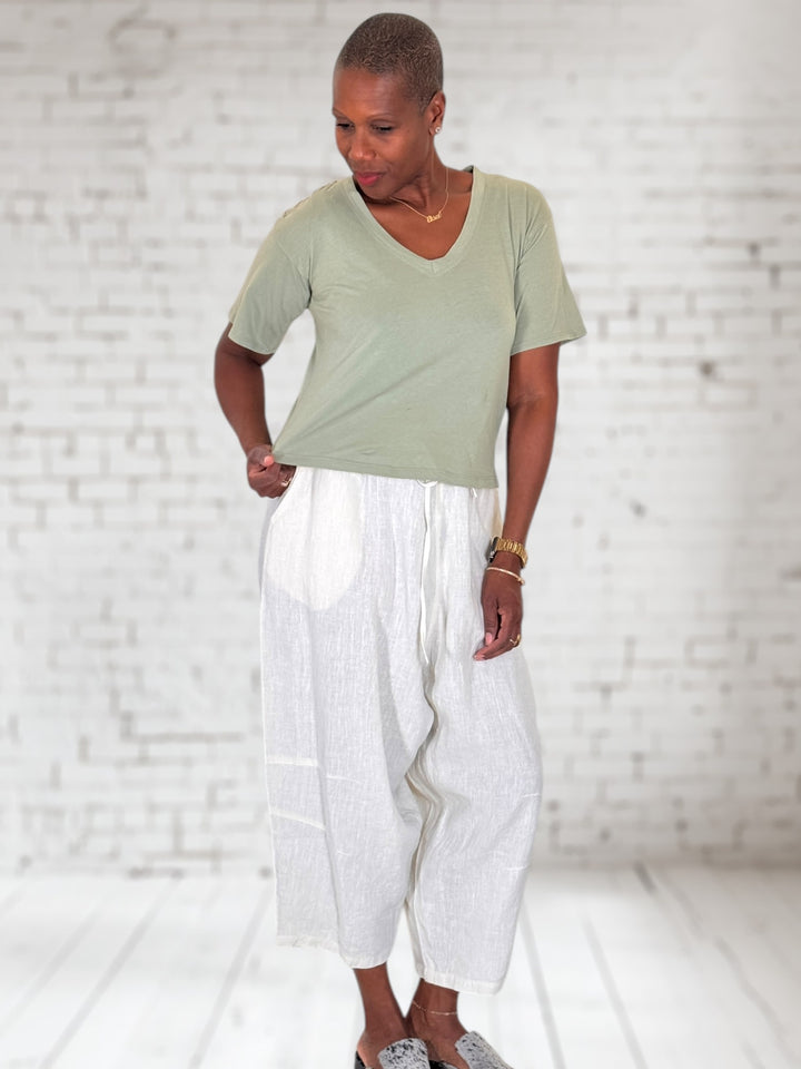 Vneck Drop Shoulder Tee