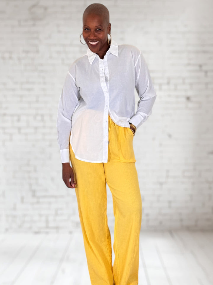 Wide Leg Pant W/Small Waistband