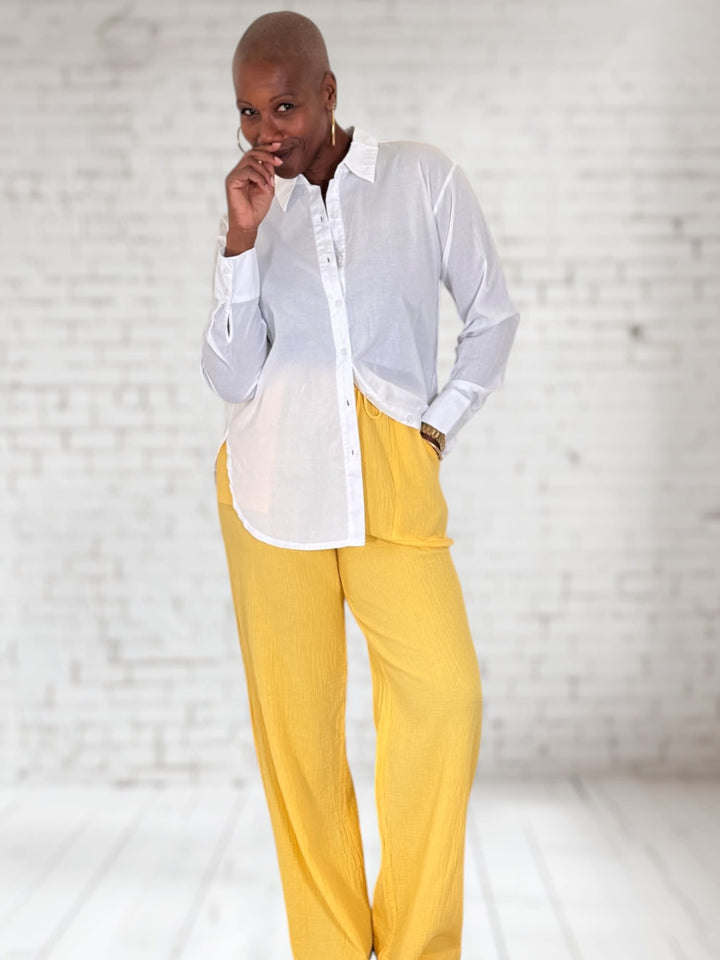 Wide Leg Pant W/Small Waistband