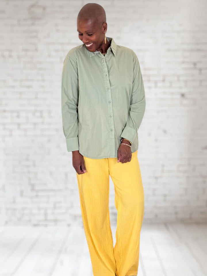 Drop Shoulder Button Front Tunic