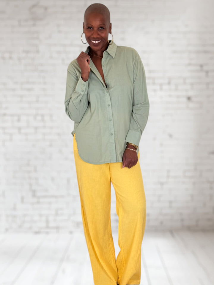 Drop Shoulder Button Front Tunic