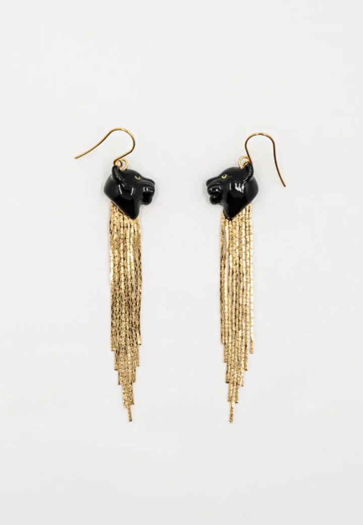 Black Panther Fringes Earrings