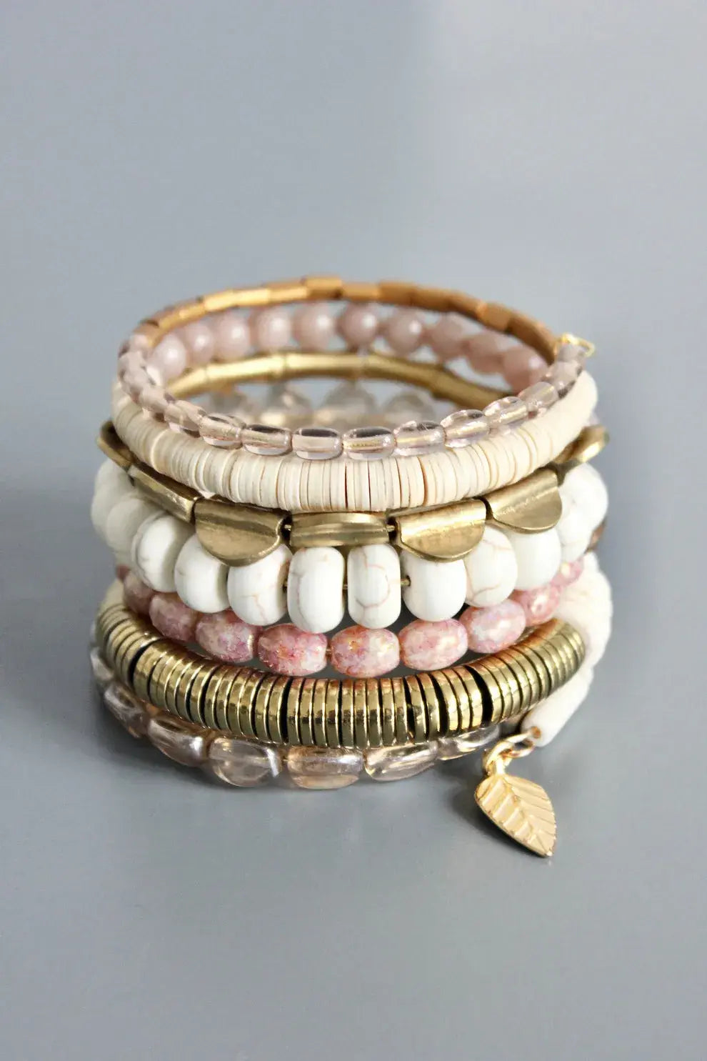 Mauve + White Wrap Bracelet