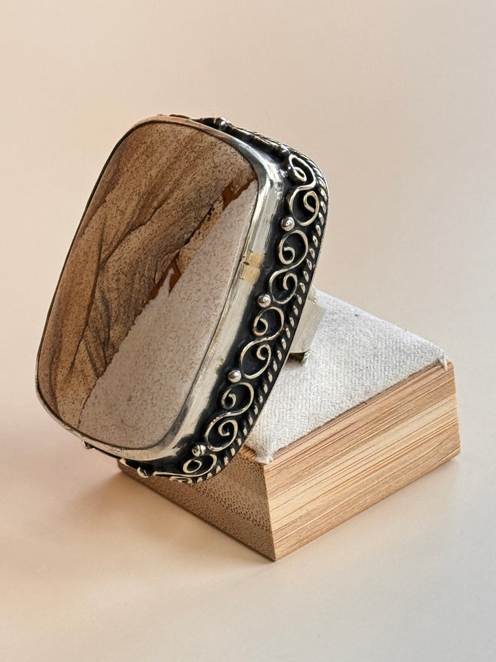 Acha Wood Stone Ring