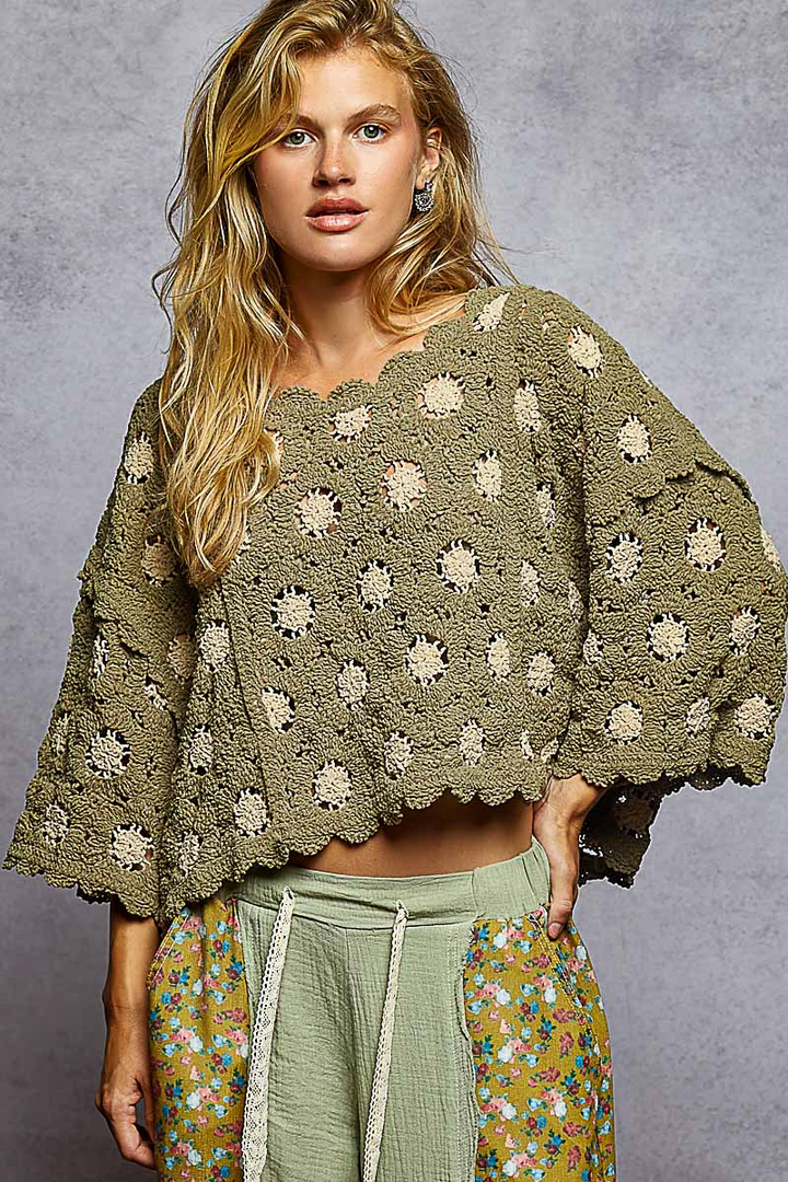 Crochet 2 Tone Sweater
