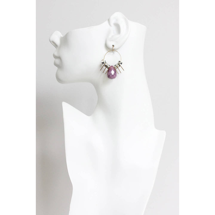Purple + Dal Jasper Hoop Earrings