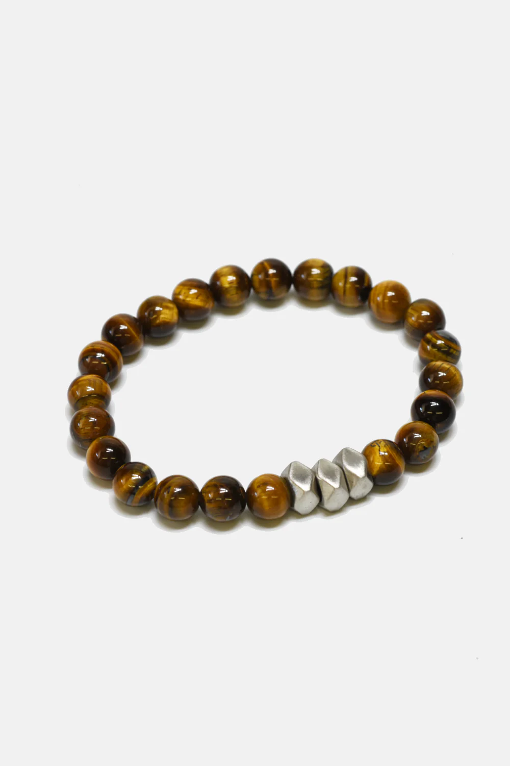 Tiger Eye 3 Cubic Steel Bracelet