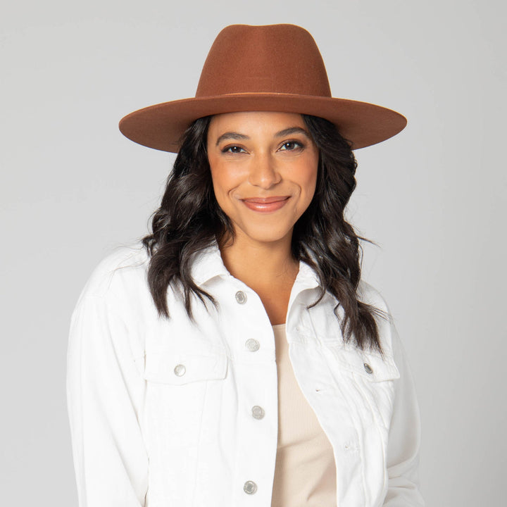 Brown Felt Stiff Gold  Fedora