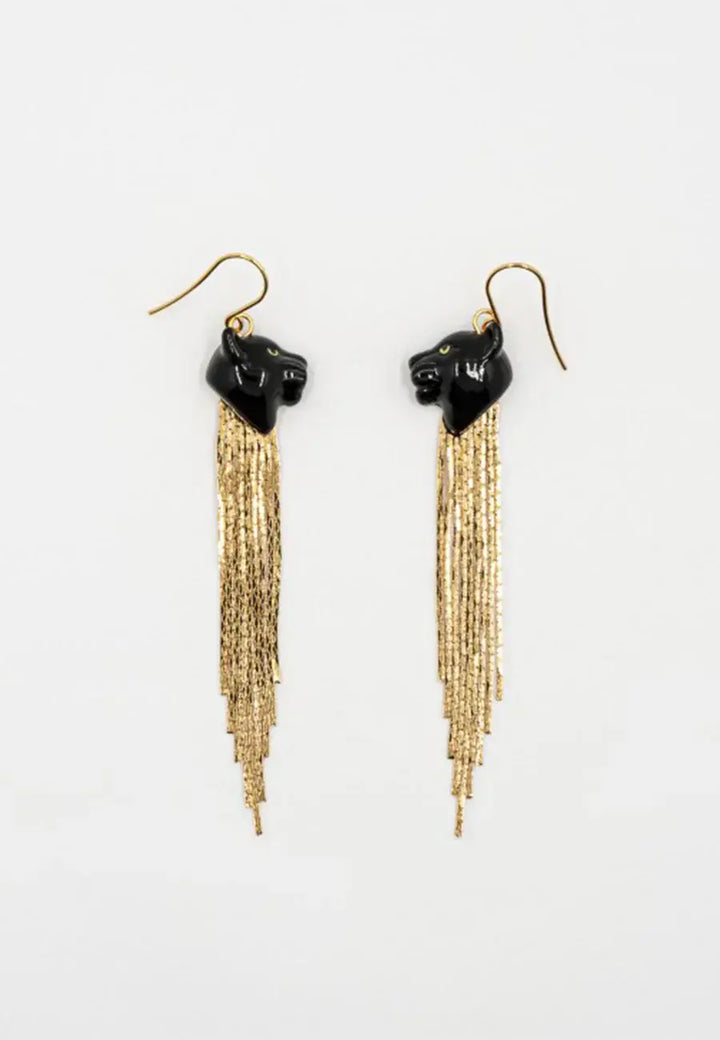 Black Panther Fringes Earrings
