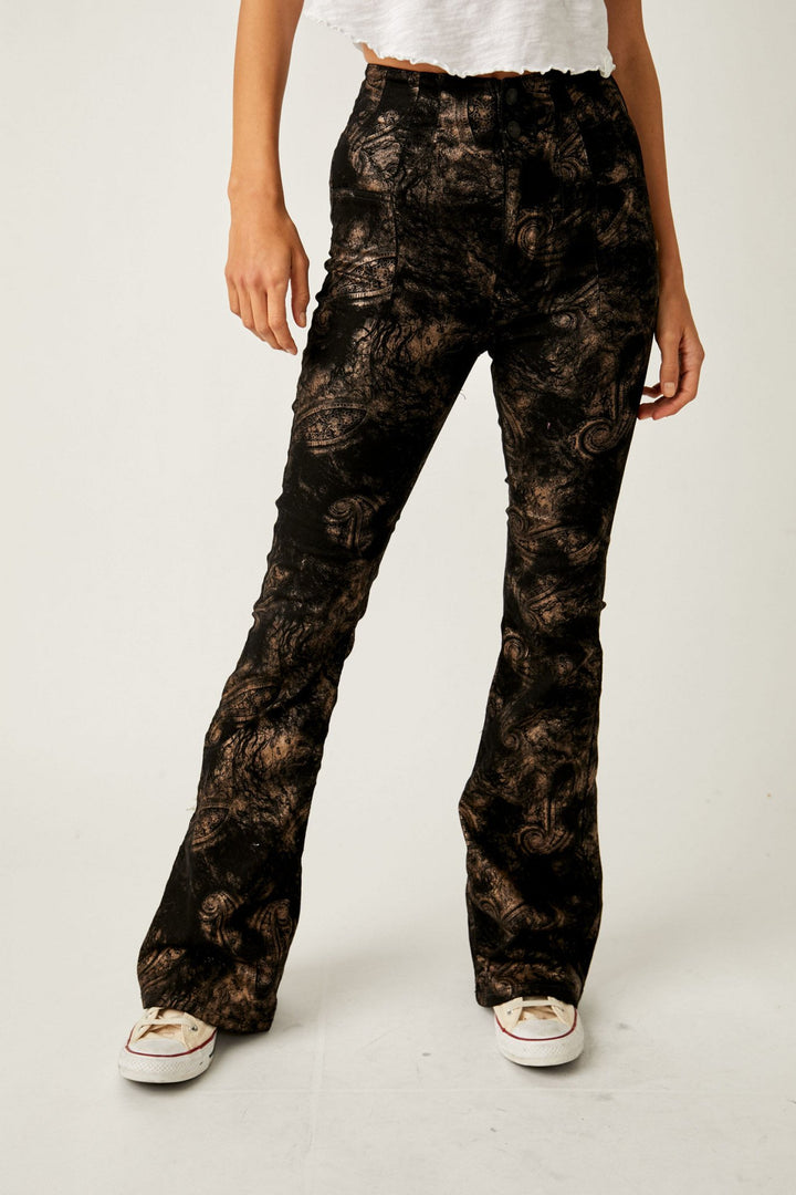 Jayde Metallic Printed Flare