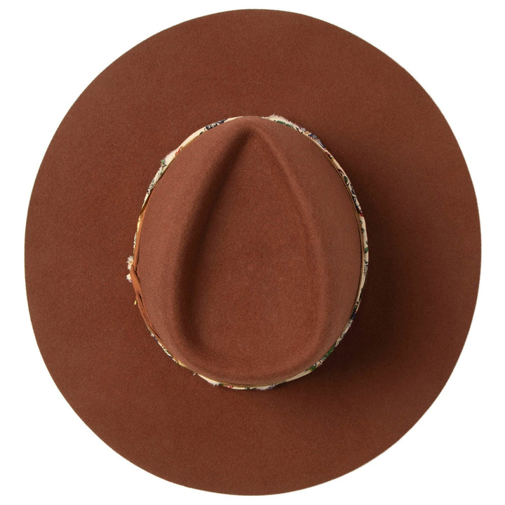 Brown Felt Stiff Gold  Fedora