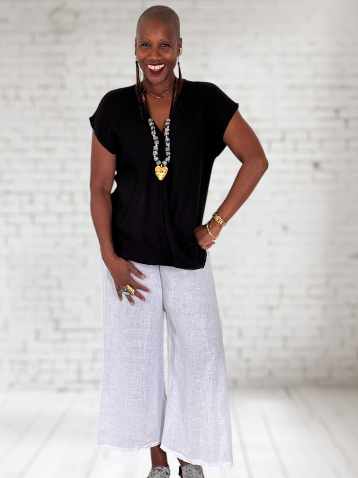 Surplice Gather Hem Top