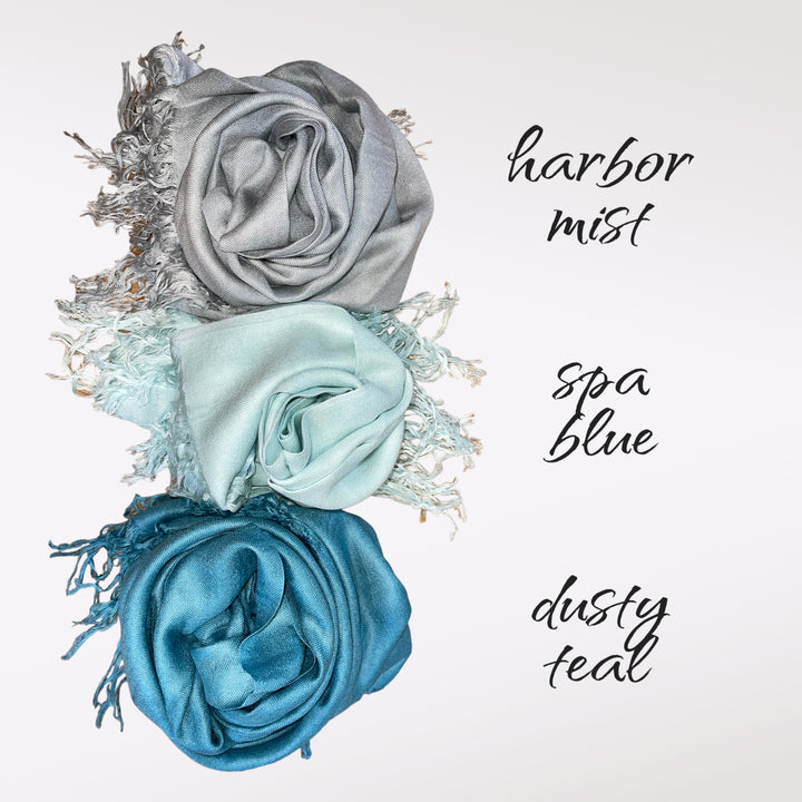 Blue Pacific Tissue Solid Scarf