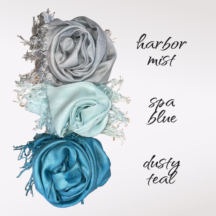 Blue Pacific Tissue Solid Scarf
