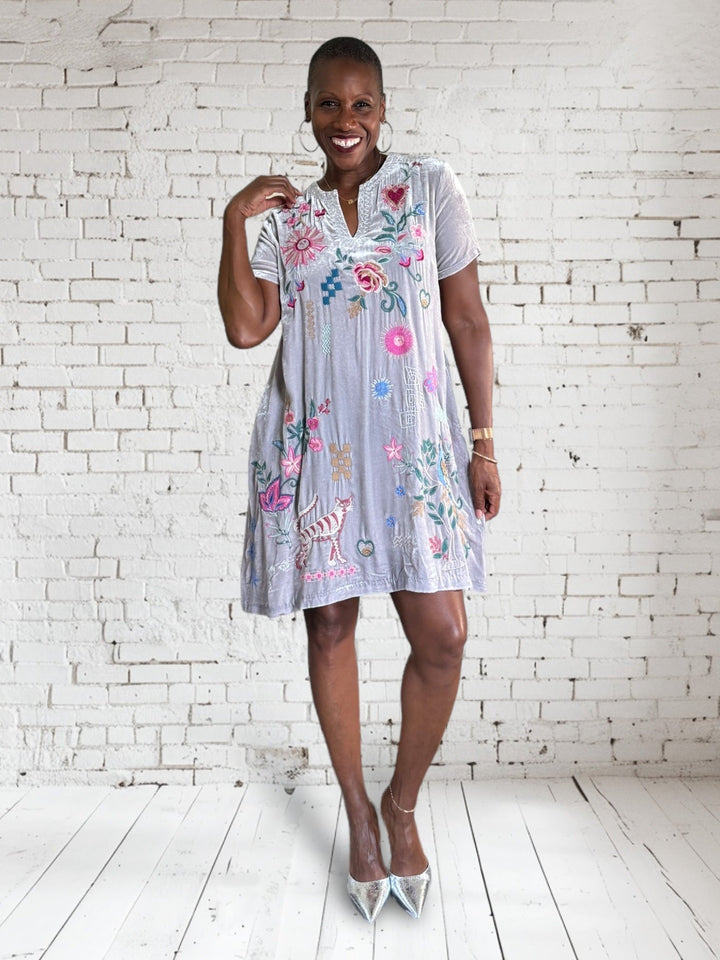 Carmene Velvet Shift Dress