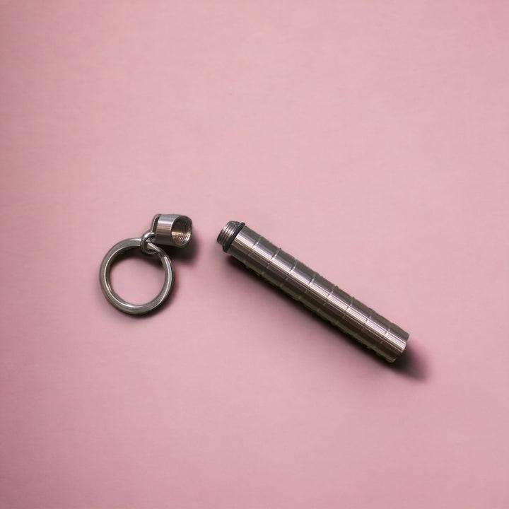 Steel Screw Top Stash Keychain