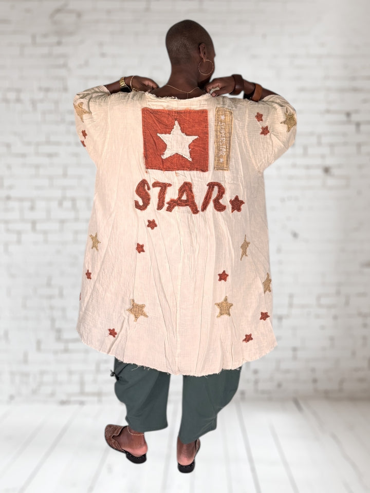 Washed Patch Oversized Duster