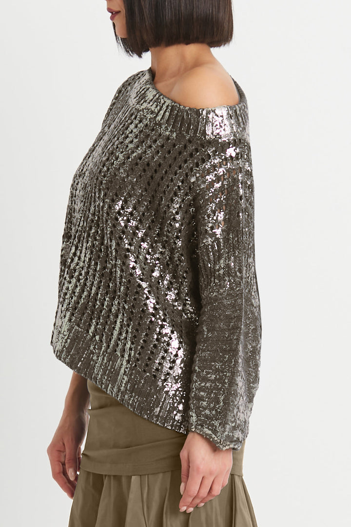 Metallic Crochet Sweater