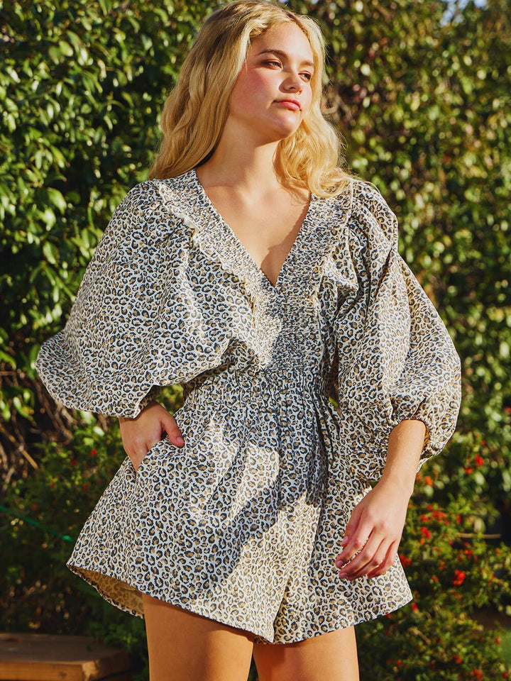 Smocked Leopard Romper