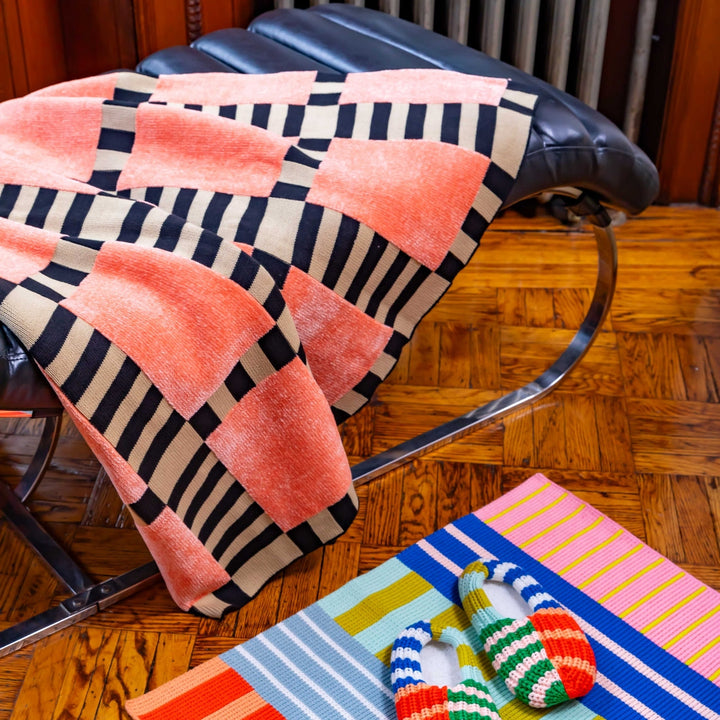 Tile Patch Chenille Throw
